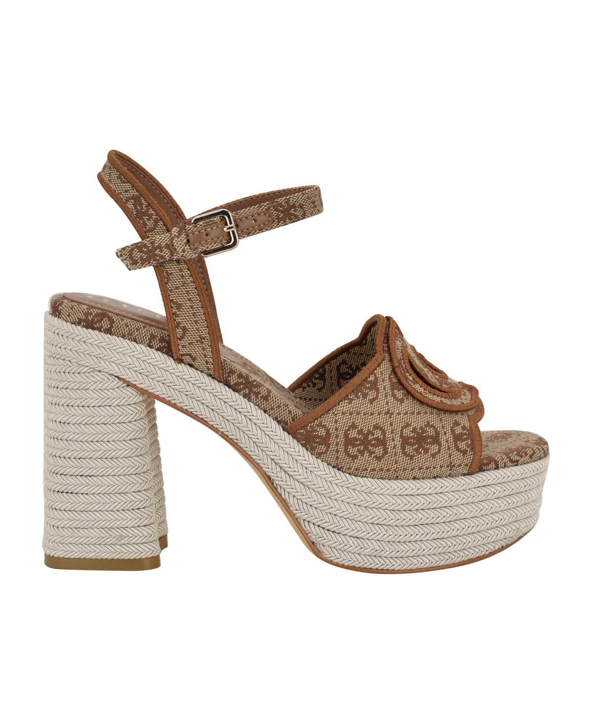 GUESS WOMEN'S FORMALY-G CUTOUT FABRIC LOGO PLATFORM ESPADRILLE SANDALS 
