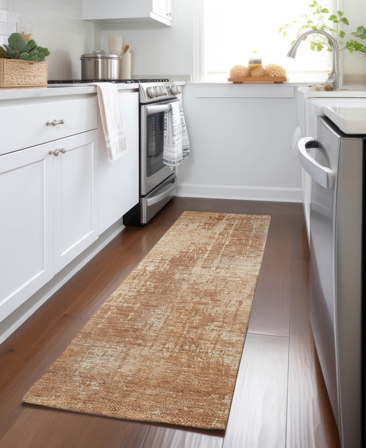 Addison Chantille Acn796 2'3''x7'6'' Runner Area Rug In Terracotta
