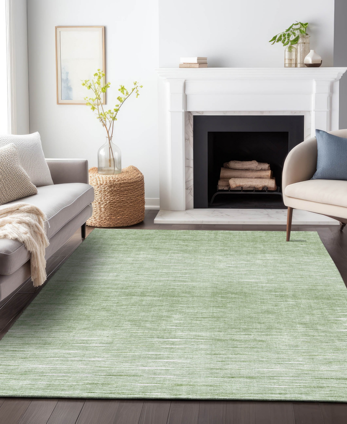 Addison Chantille Acn800 5'x7'6'' Area Rug In Sage
