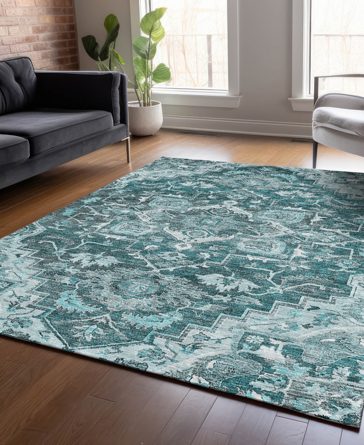 Addison Chantille Acn774 8'x10' Area Rug In Teal