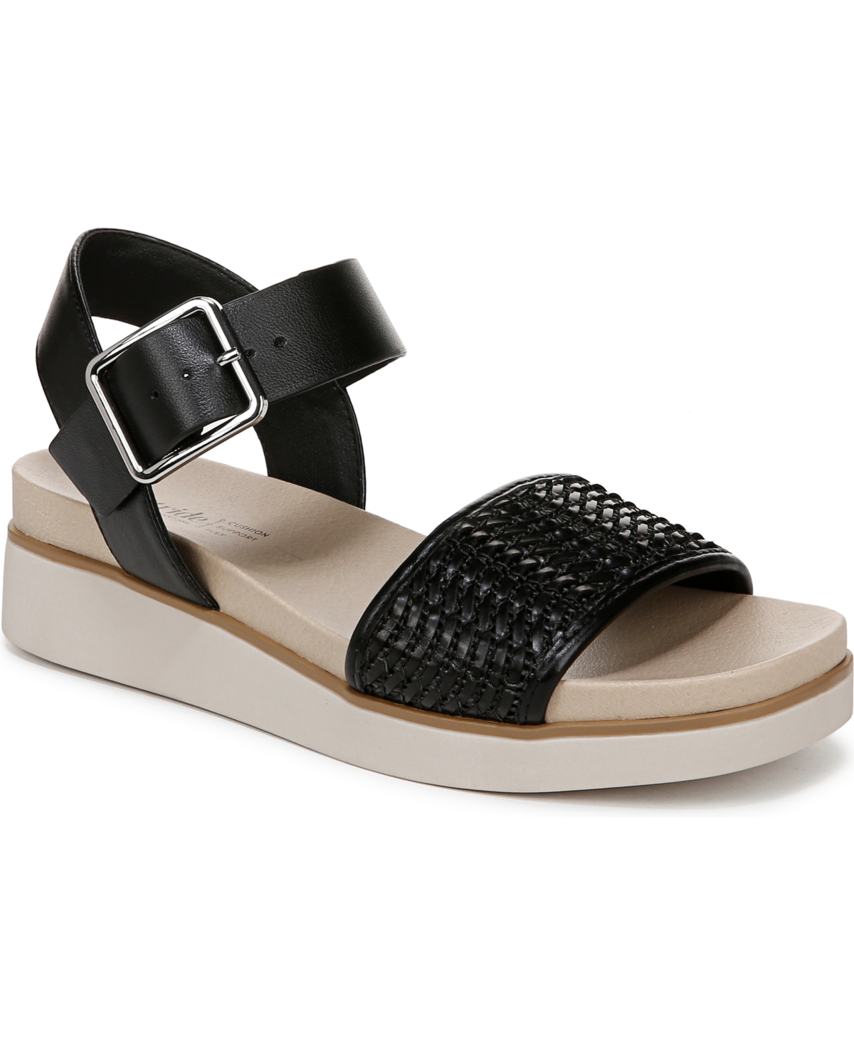 Women's Gillian 2 Square Open Toe Platform Sandals - Creme Beige Faux Leather
