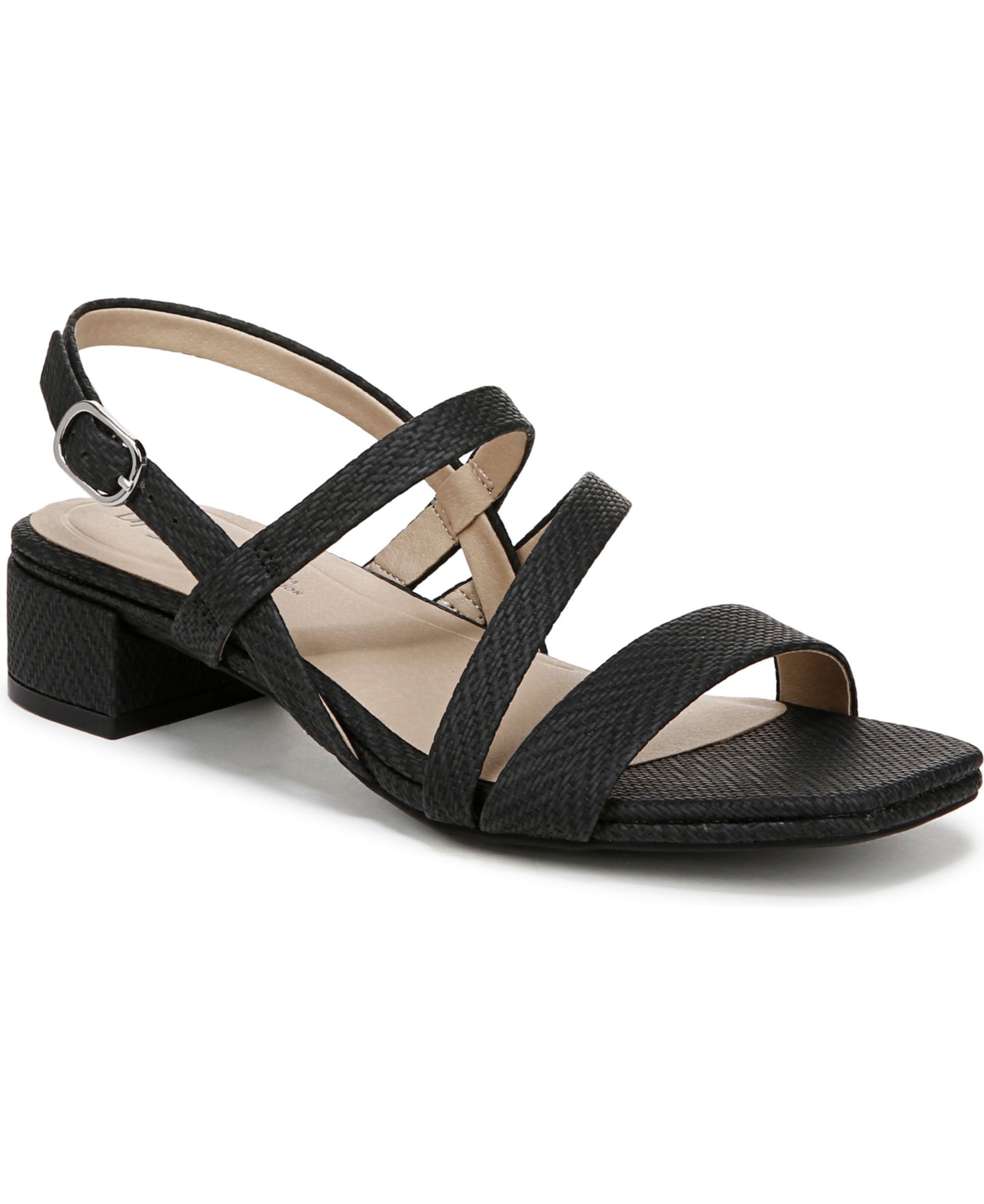 Женские сандалии LifeStride Janet Square Open Toe Slingback Dress Sandals, цвет: Чёрная искусственная кожа — фото 1