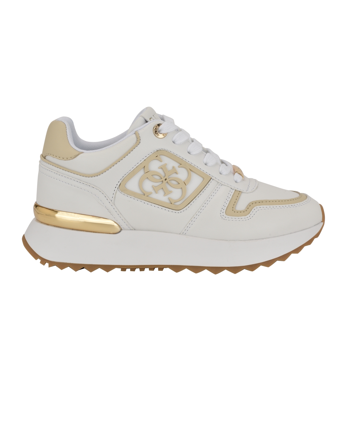 Guess Women's Koyaa Quattro G Logo Retro Jogger Sneakers In White,gold Multi