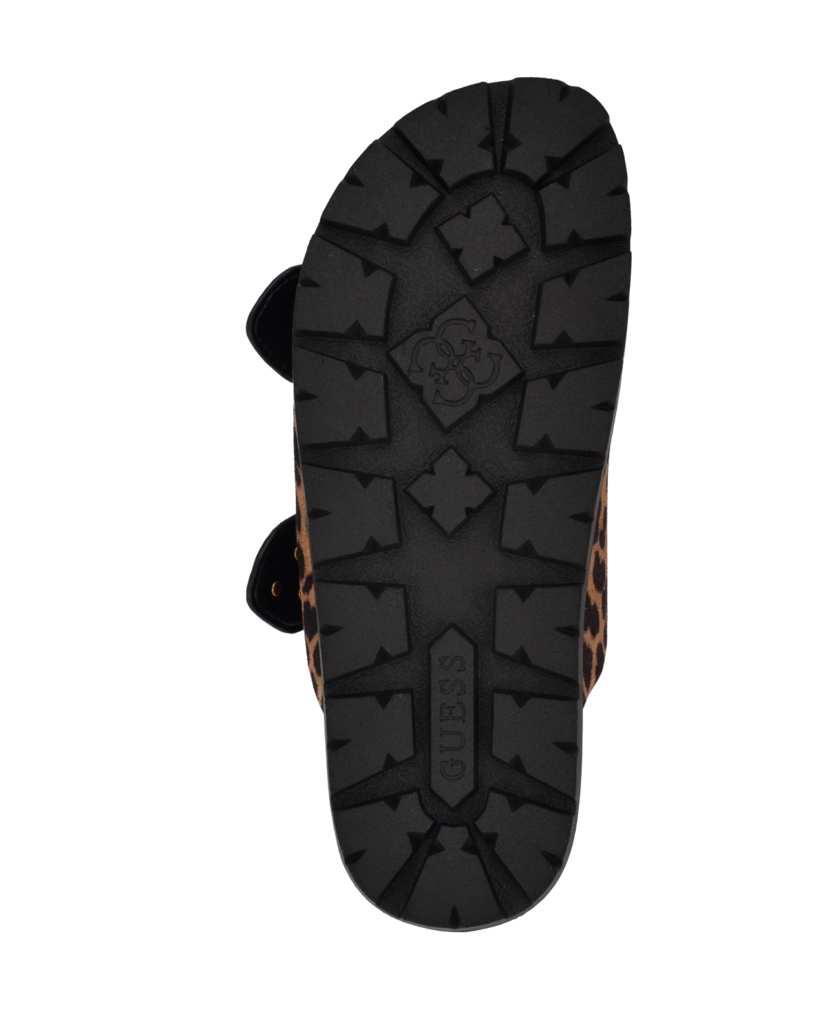 Shop Guess Women's Fasten Double-buckle Footbed Sandals In Leopard Suede