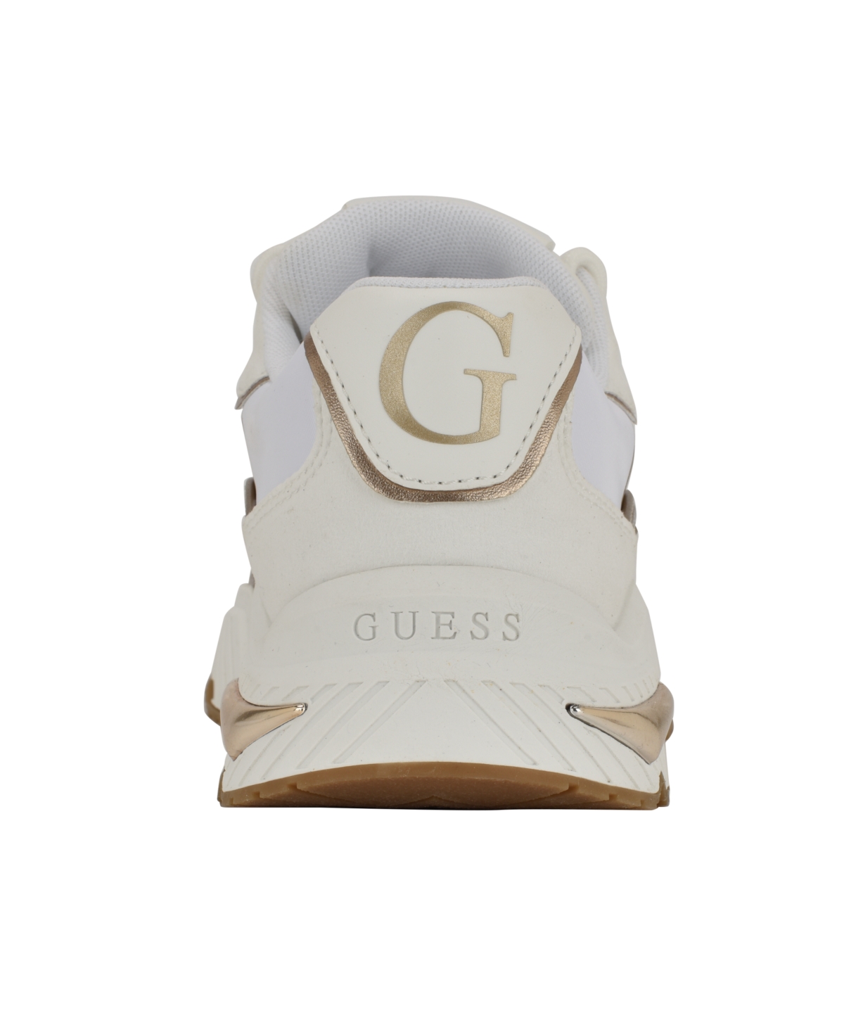 Guess Carrli Sneakers In White,gold Multi