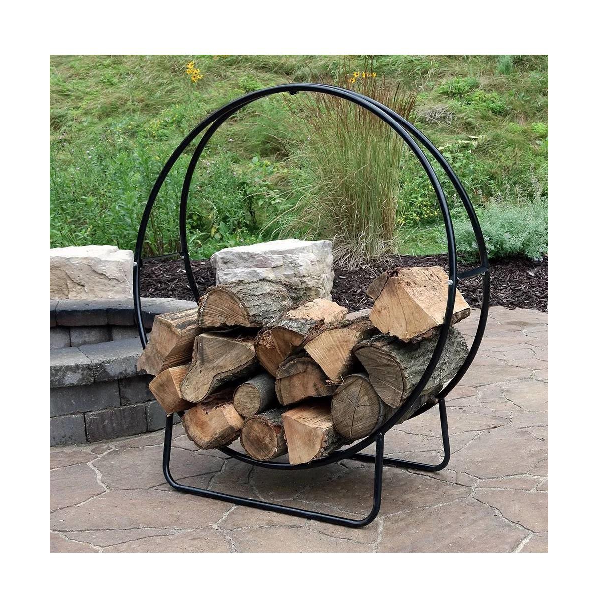 Slickblue Modern Indoor/Outdoor Firewood Holder Log Rack for Stylish Storage