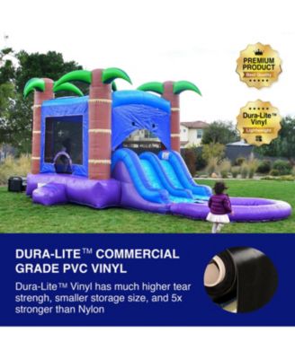 HeroKiddo Enchanted Forest Bounce House & Water Slide Combo w/ Detachable Pool (No Blower Included), Commercial Grade Inflatable
