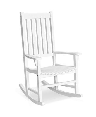 Indonesia Teak Wooden Rocking Chair Porch Rocker High Back Garden Seat