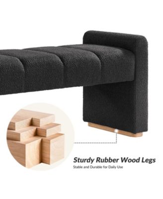Jorge Modern Bench with Sturdy Rubber Wood Legs