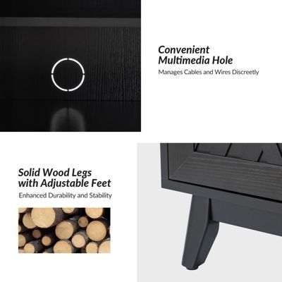 Tobias Midcentury 30"Tall 2 Door Accent Cabinet with Solid Wood Legs