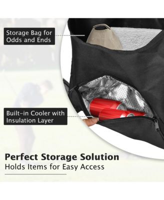 4 Wheels Foldable Golf Push Pull Cart Trolley w/ Brake Waterproof Bag