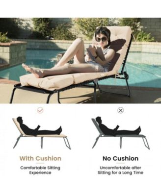 GOUUN Outdoor Lounge Chaise Cushion with String Ties for Garden Poolside