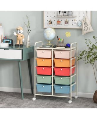 10-Drawer Rolling Storage Cart