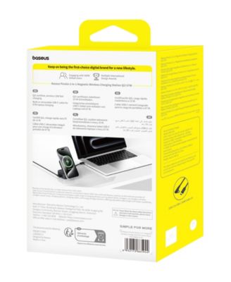 Magnetic Charging Station Qi2 67W  2-in-1 Faster Charger Stand  Wireless with Retractable Cable for iPhone 17/16/15