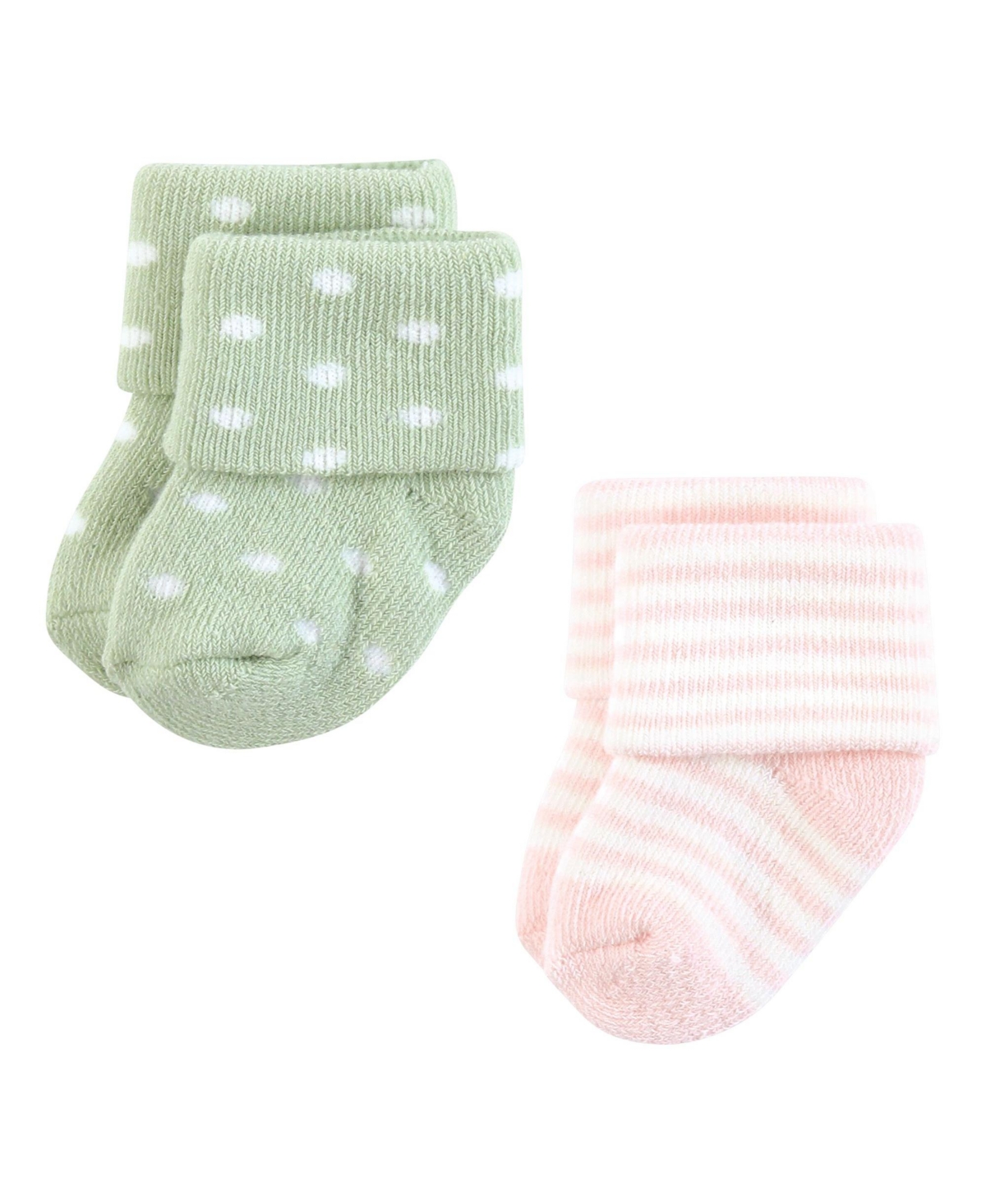 Hudson Baby Baby Girls Hudson Cotton Rich Newborn and Terry Socks, Months - Pink sage rose