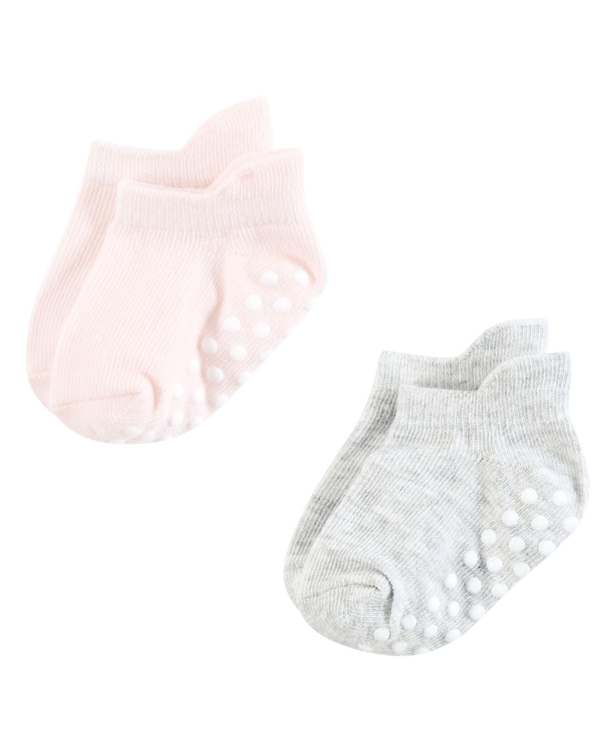 Hudson Baby Baby Girls Hudson Non-Skid No-Show Socks, Months - Mauve neutral
