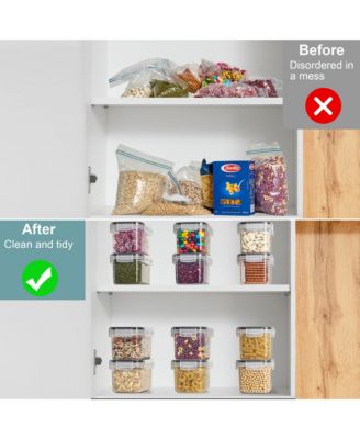 12 Pack (0.8L/27.05 Oz) Airtight Food Storage Containers with Locking Lids, Measuring Spoons & Labels