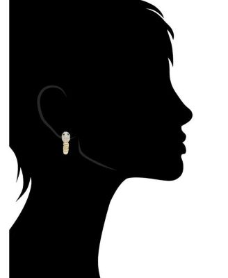 Cubic Zirconia Encrusted Snake with Green Crystal Eyes Earrings