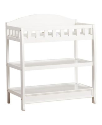 Modern Wooden Baby Changing Table with Safety Rail, Pad, and Strap Secure and Stylish