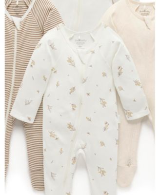 Baby Girl and Baby Boy Zip Coverall 4 Pack