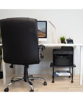 Multipurpose Metal 2-Tier Mobile Under Desk Printer Stand Cart w/ Casters