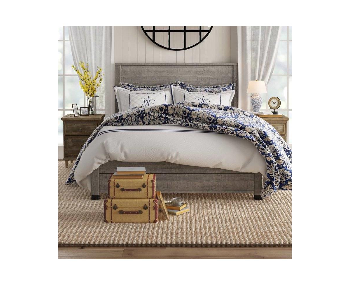 Slickblue Wooden Platform Bed Frame with Headboard - Minimalist Design with Strong Support