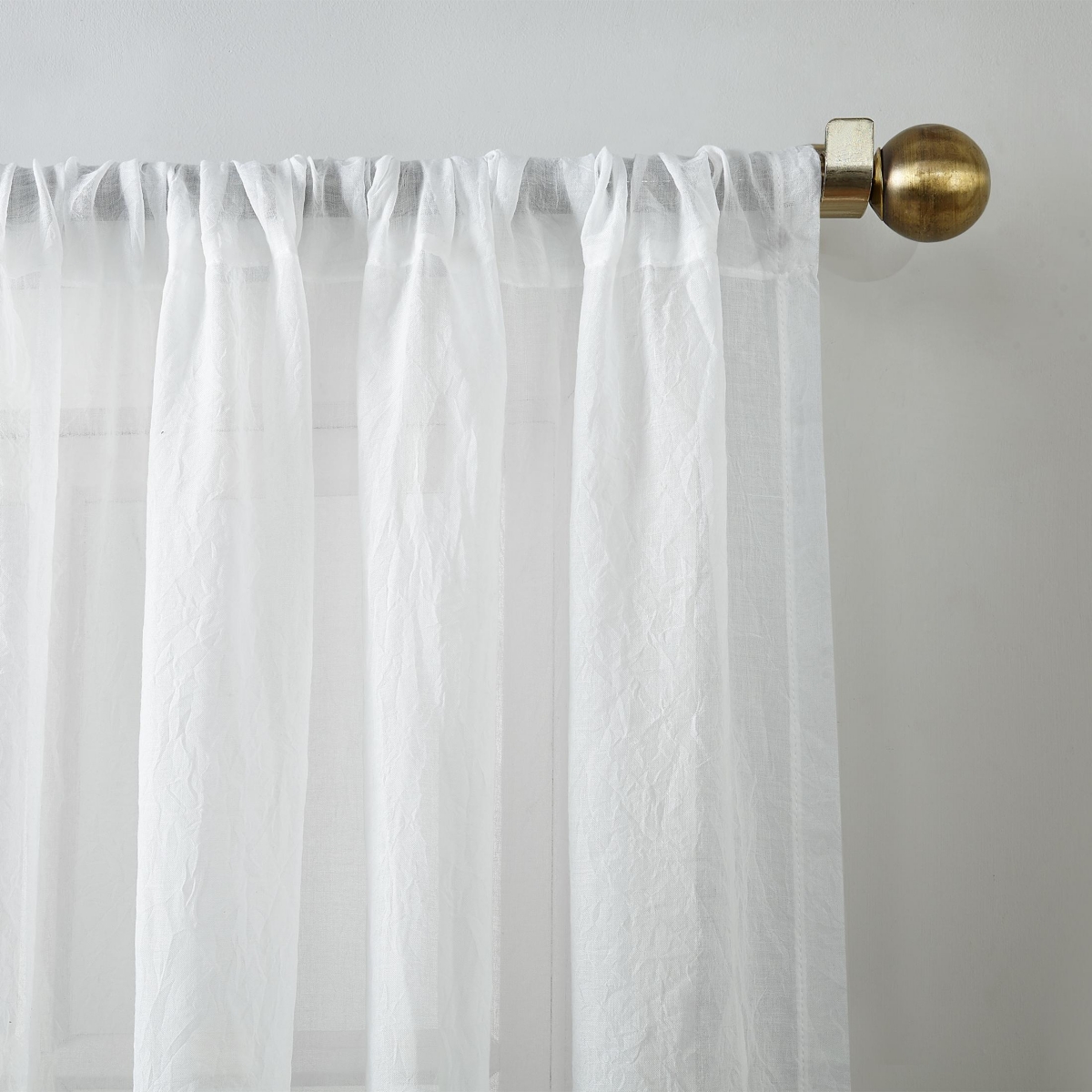 No. 918 Silvia Crushed Texture Semi-Sheer Rod Pocket Curtain Panel