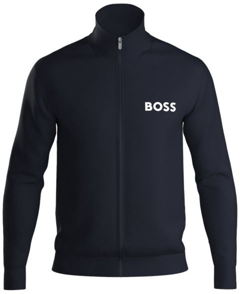Мужские куртки Hugo Boss Ease Logo-Print Full-Zip Terry, цвет: Dk Bu