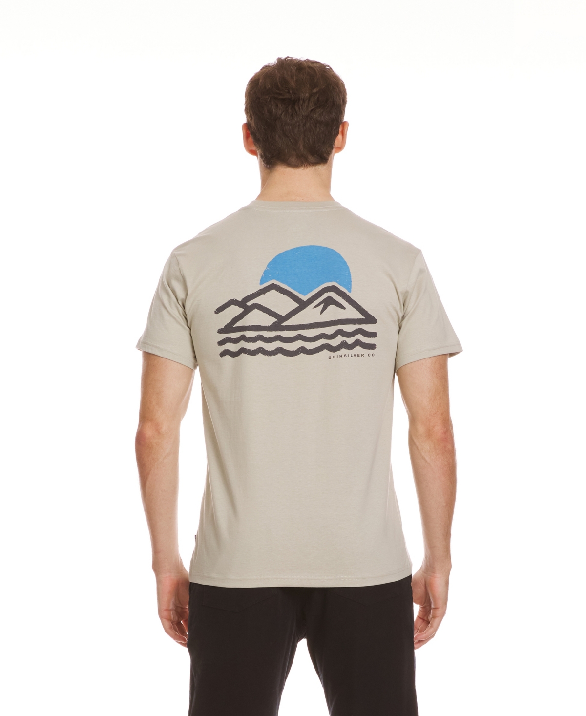 Quiksilver Men's Blue Lines Short Sleeve T-shirt In Pale Aloe
