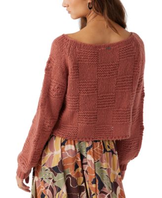 Juniors' Sacha Boat-Neck Long-Sleeve Sweater 