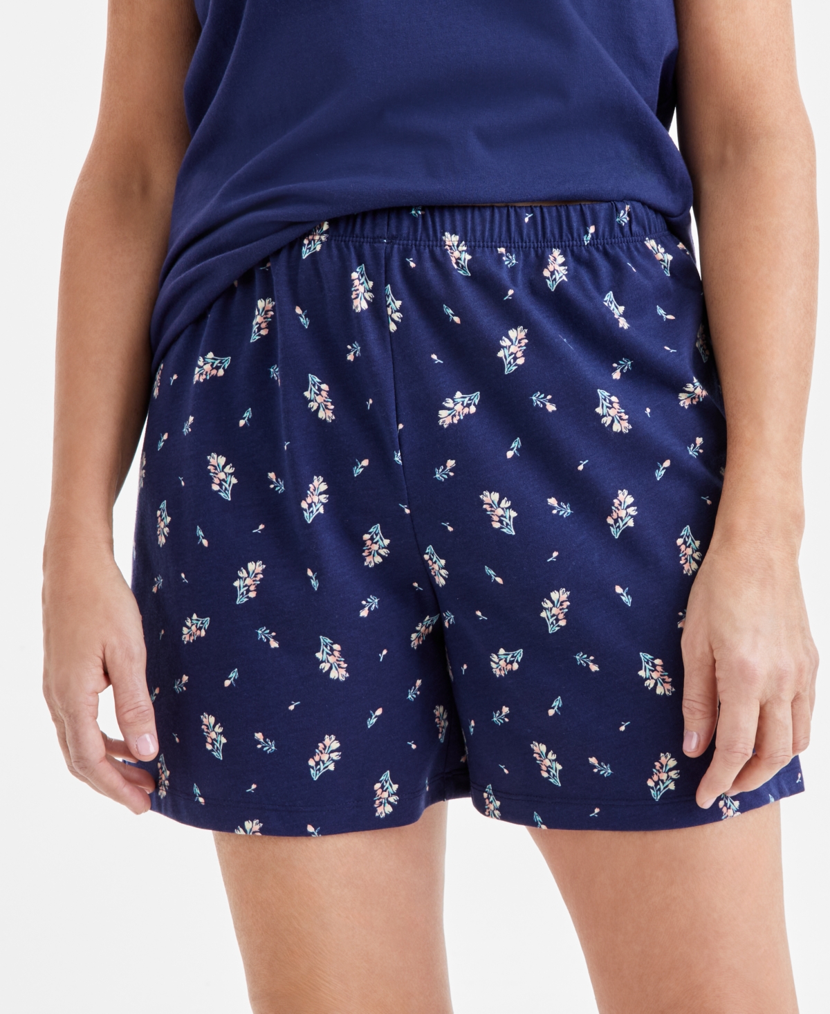 CHARTER CLUB WOMEN'S FLORAL SHORT-SLEEVE PAJAMA SET, EXCLUSIVELY AT MACY'S 
