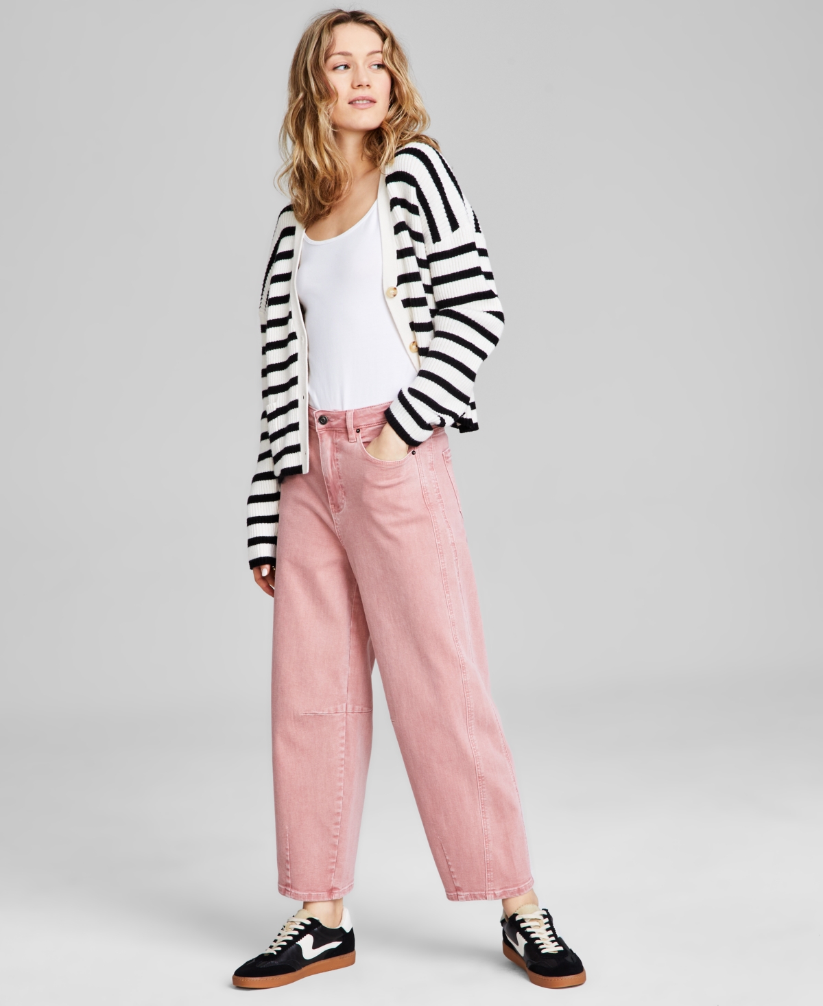 Women's Barrel-Leg Denim Jeans - True Terracotta