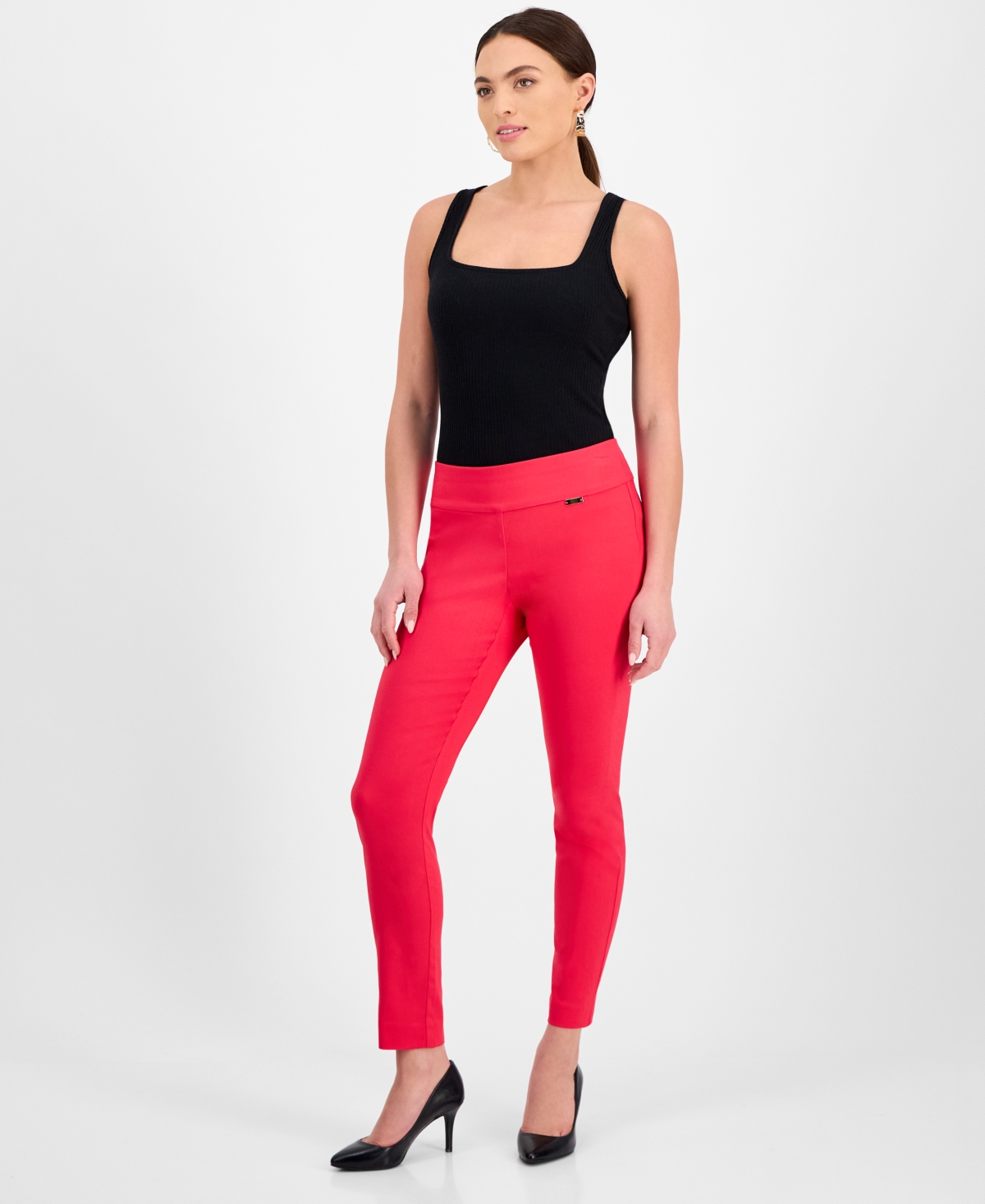 Shop Inc International Concepts Mid-rise Petite Tummy-control Skinny Pants, Petite & Petite Short, Created For Macy's In Fresh Lips