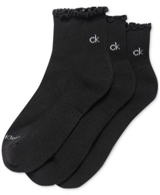 Women's 3-Pk. Ruffled Quarter Performance Socks