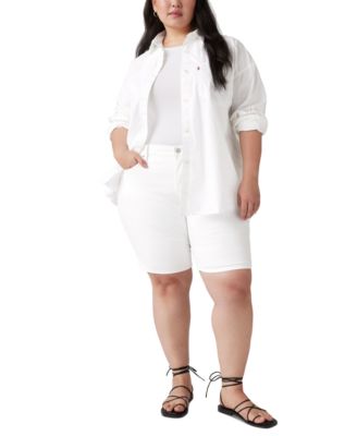 Plus Size Mid-Rise Shaping Bermuda Shorts