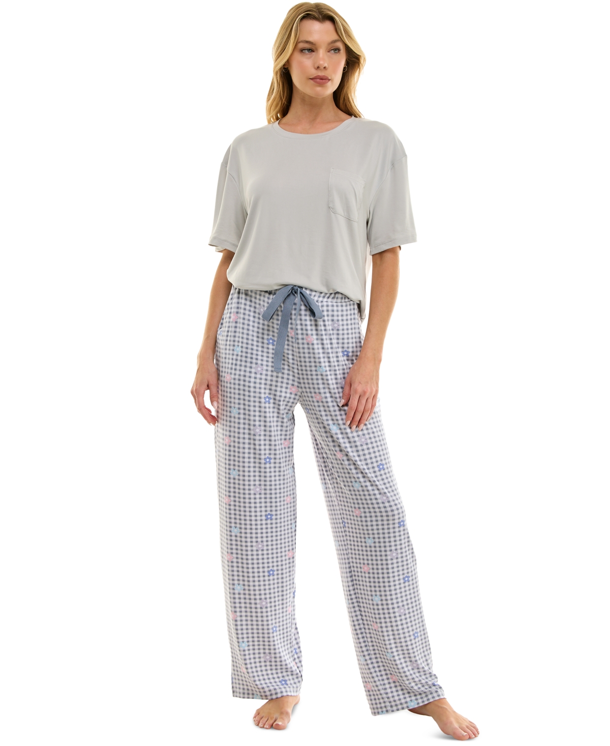 Roudelain Women's Printed Drawstring Pajama Pants In Laurie Ginghma Flowers