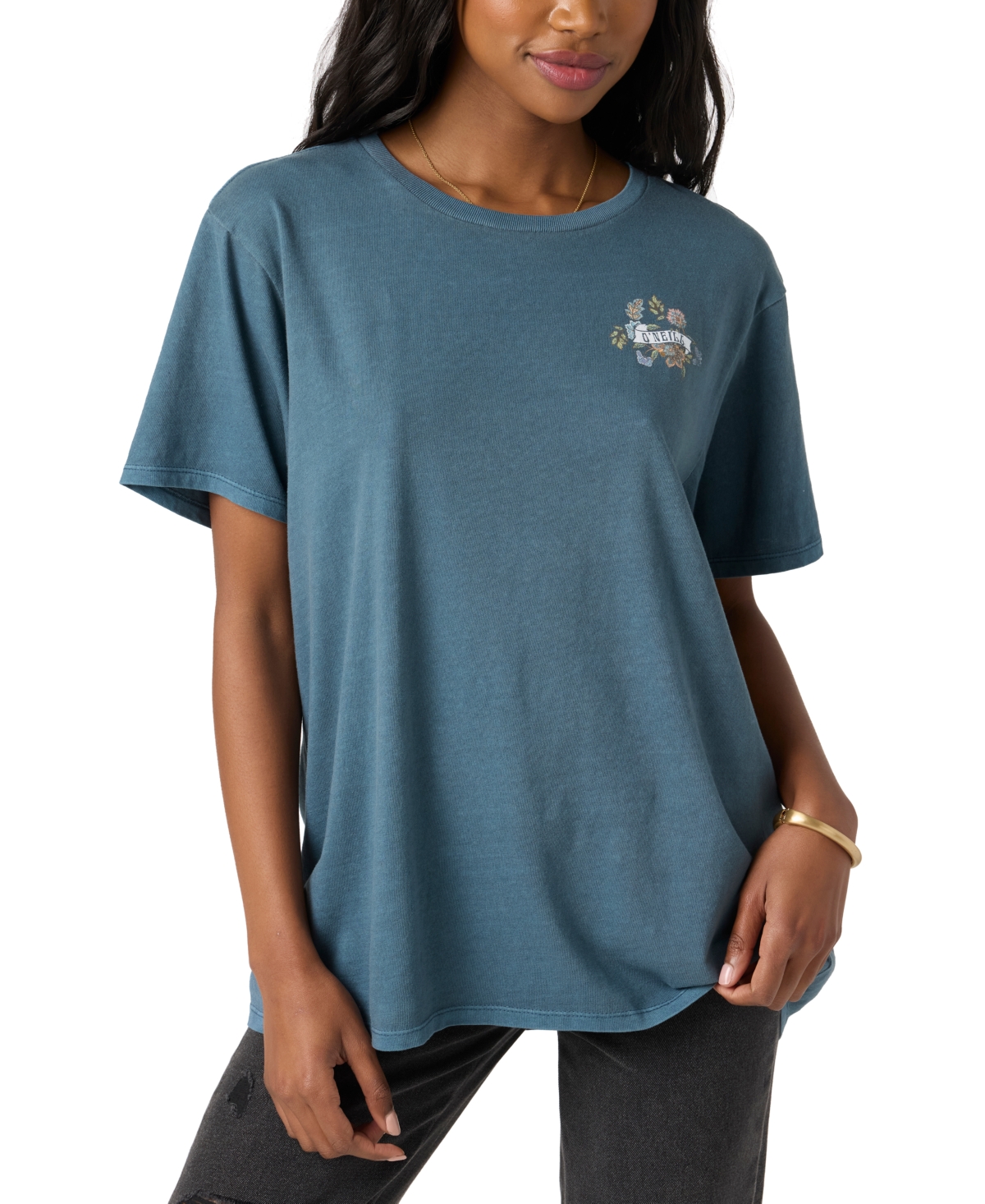 Juniors' Peaceful Moment California Graphic T-Shirt - Slate
