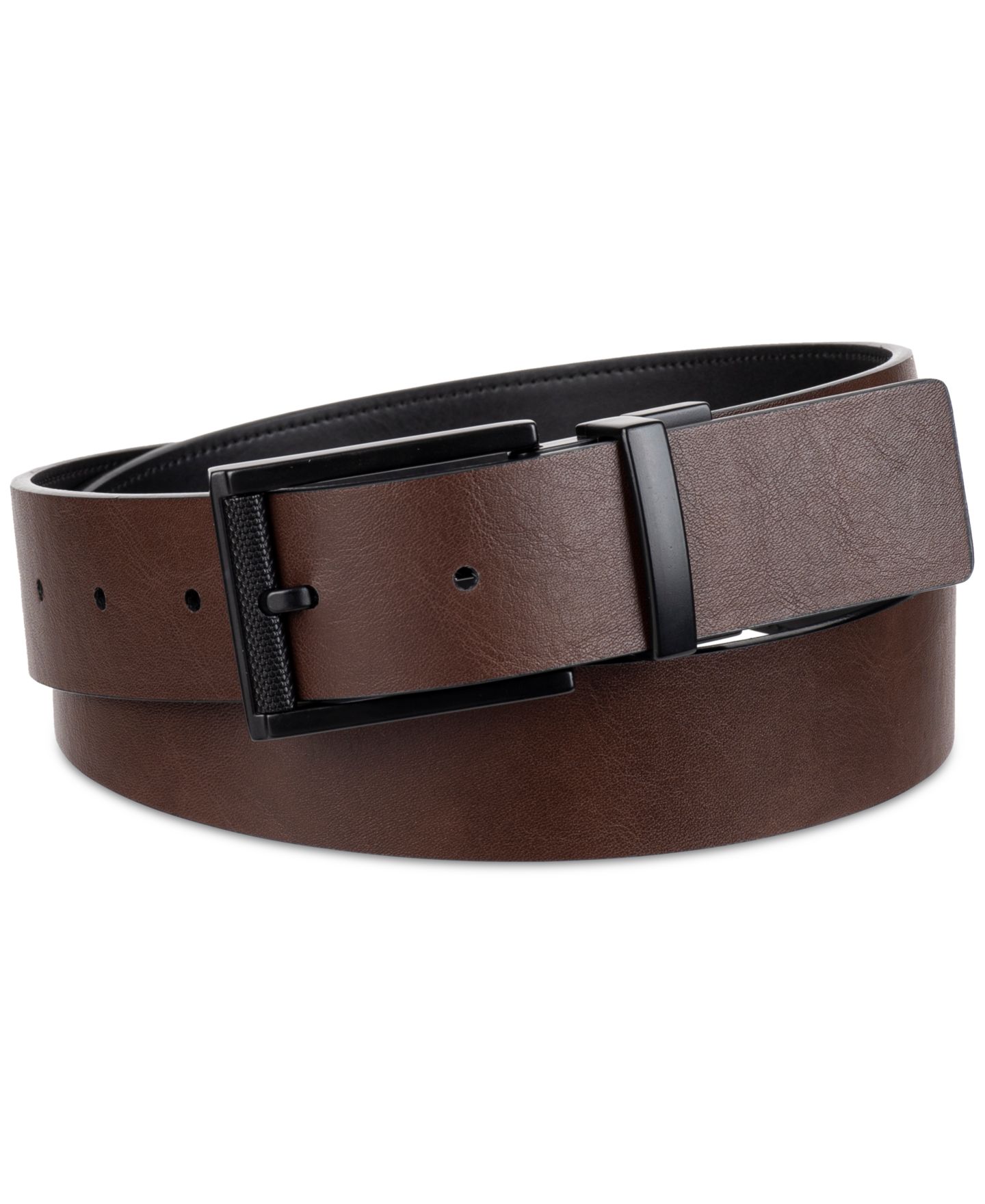 Мужской ремень Kenneth Cole Reaction Reversible Stretch Belt, цвет: Чёрный / Коричневый — фото 2