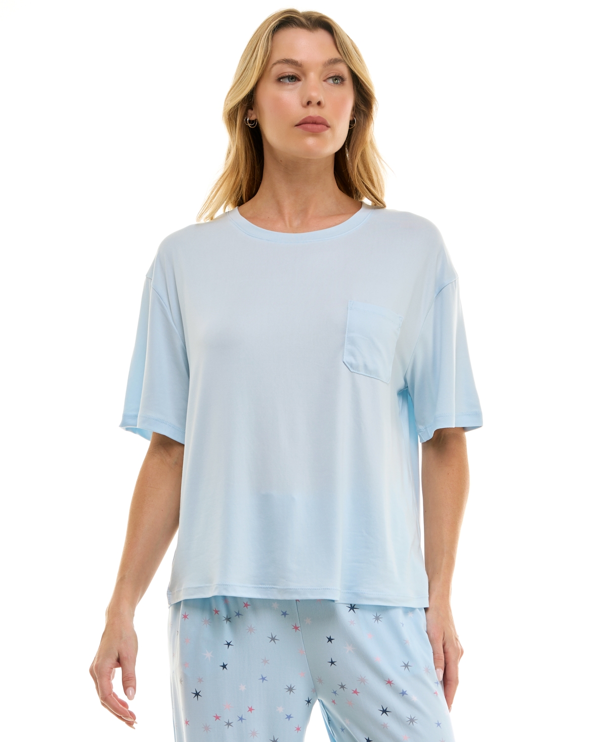 Roudelain Women's Drop-shoulder Crewneck Sleep Tee In Nantucket Breeze