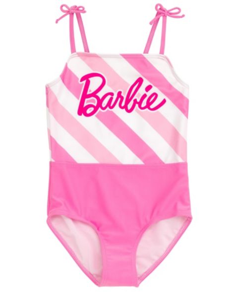 Купальник — Barbie, цвет: Розовый полосатый