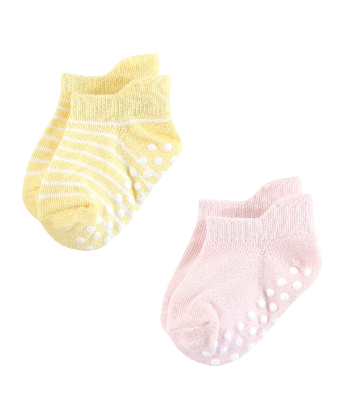 Hudson Baby Baby Girls Hudson Non-Skid No-Show Socks Asst Stripes, 12-24 Months