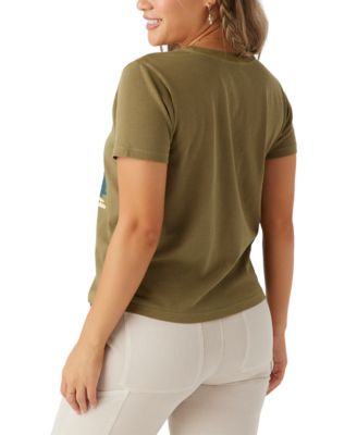 Juniors' Folky Crewneck Cotton Graphic T-Shirt 