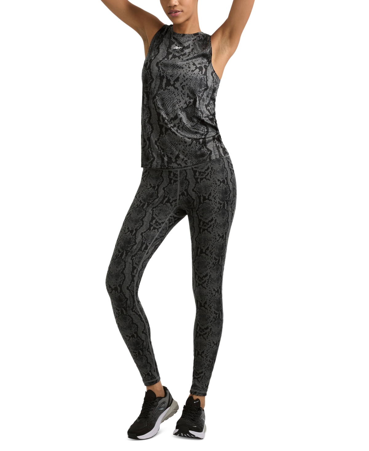 Women's Snake-Print Performance Tank Top - White