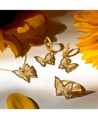 Chocolate Diamond & Nude Diamond Butterfly Ring (1/3 ct. t.w.) in 14k Gold