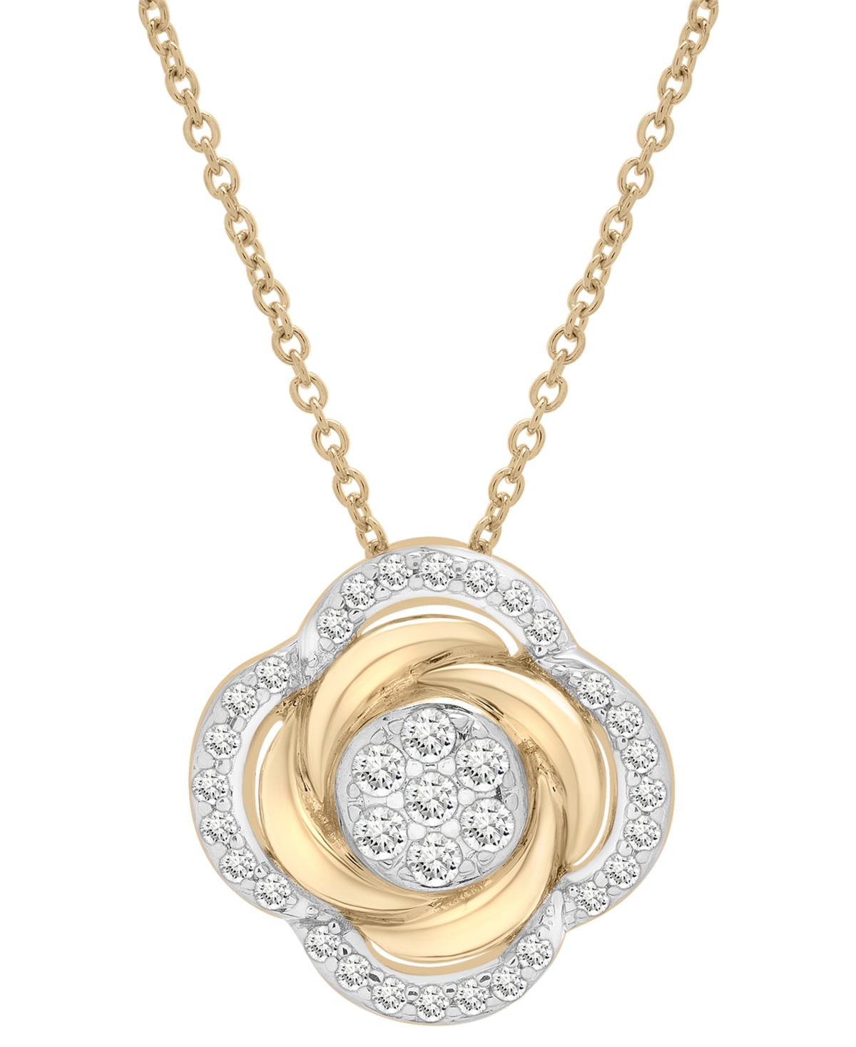 Macy's 2-pc. Set Diamond Pendant Necklace & Earrings (1/2 Ct. T.w.) In 14k Gold-plated Sterling Silver, Exc In Gold-plated Sterling Silver