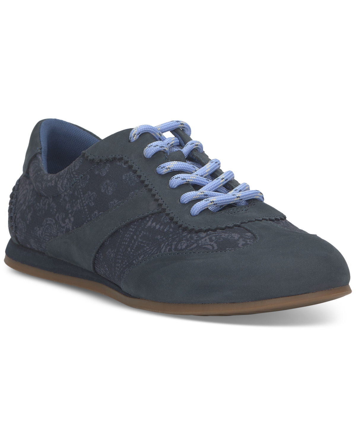 Shop Lucky Brand Women's Kofila Lace-up Low Top Sneakers In Navy Nubuck