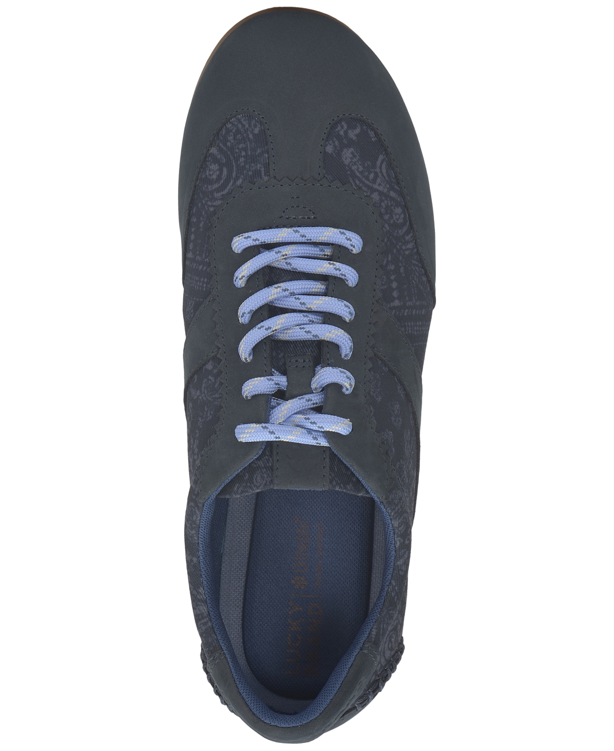 Shop Lucky Brand Women's Kofila Lace-up Low Top Sneakers In Navy Nubuck