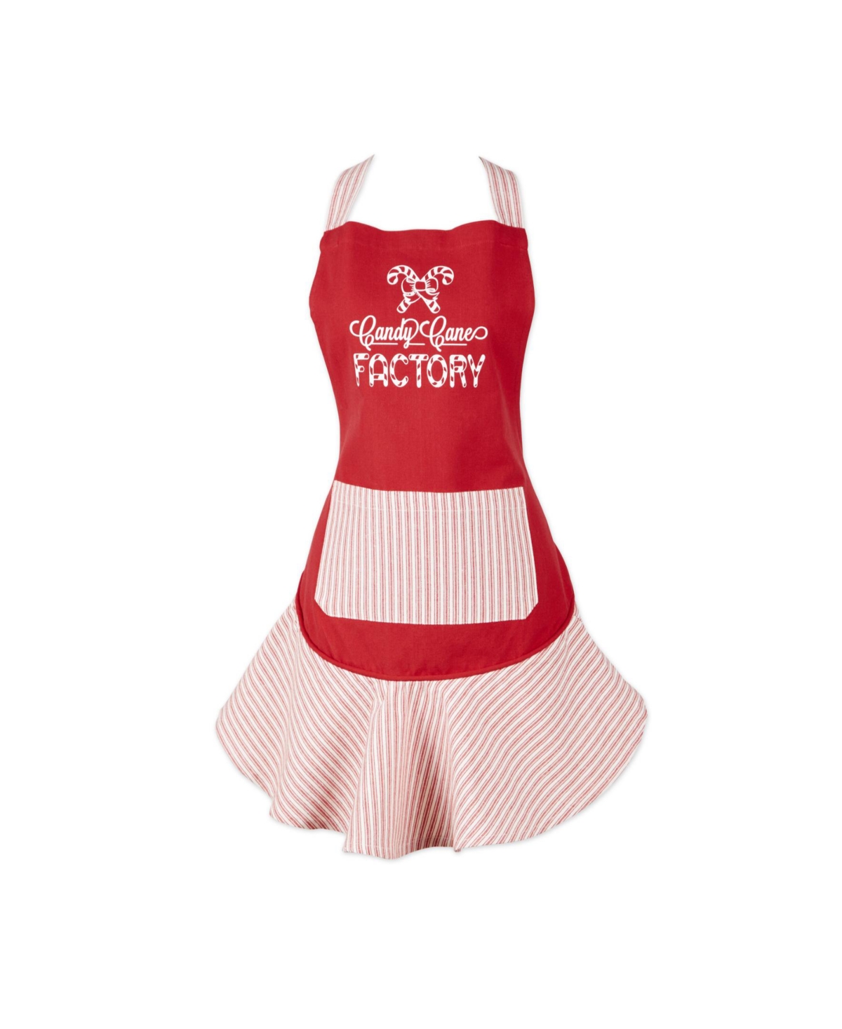 Candy Cane Factory Ruffle Apron - Candy Cane