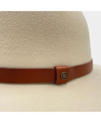 Womens Porter Faux Leather Band Brimmed Hat