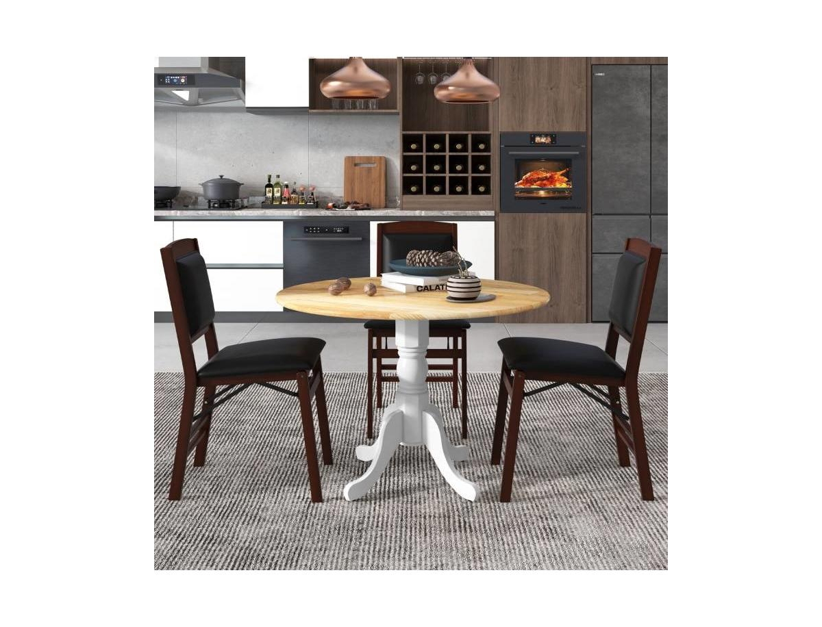 Slickblue Round 40-inch Solid Wood Kitchen Dining Table with Legs and Top